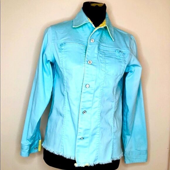 Quacker Factory Jackets & Blazers - QUAKER FACTORY Turqouise Blue Denim Jean Jacket